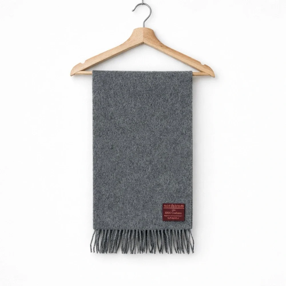 100% Cashmere Scarf Gray Soft Winter Scarf Classic Luxury Made in Germany